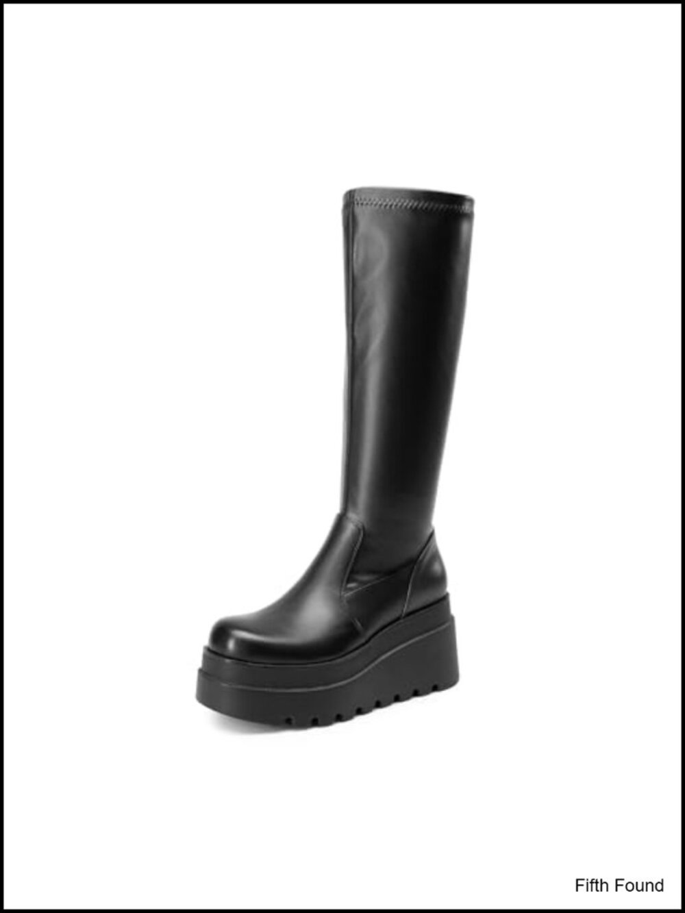 Women's Platform Knee High Round Toe Faux Leather Boots